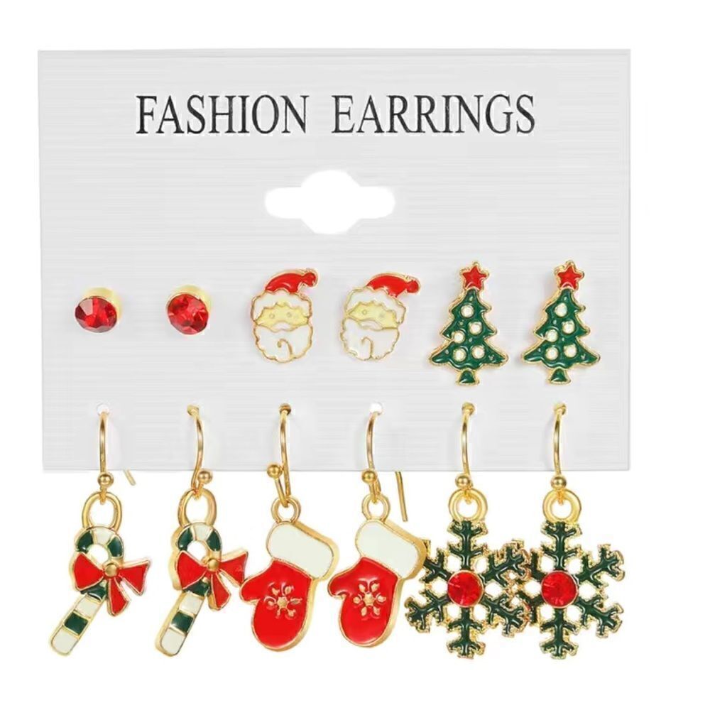 Six piece set Christmas earrings